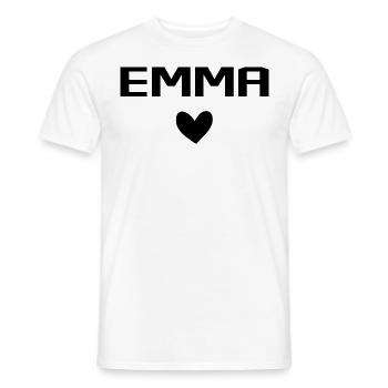 Emma Cœur - T-shirt homme - blanc - Devant - AI Model Male 178 dark (178cm)