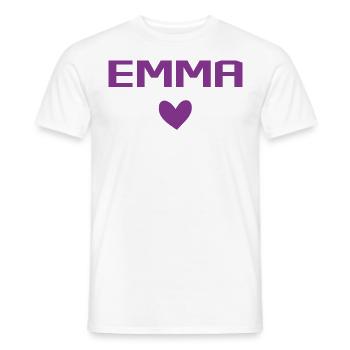 Emma Cœur - T-shirt homme - blanc - Devant - AI Model Male 178 dark (178cm)