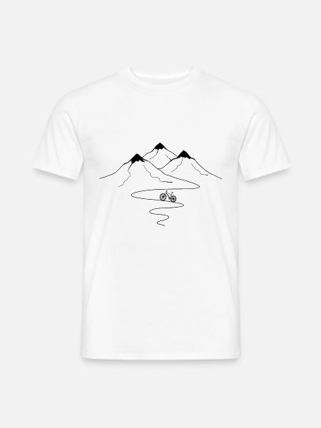 Bergwegkurven und ebike - - Männer T-Shirt - Weiß