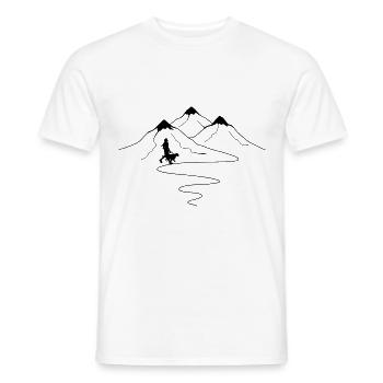 Mountain trail curves and dog - (do) - Men's T-Shirt - white - Front - AI Model Male 178 dark (178cm)