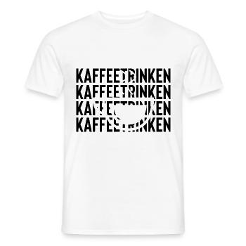 Kaffeeetrinken - - Männer T-Shirt - Weiß - Vorne - AI Model Male 178 dark (178cm)