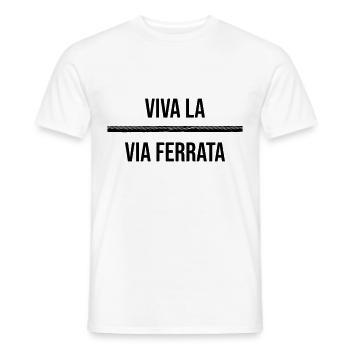 Viva la via ferrata - Klettersteig Geschenk - Männer T-Shirt - Weiß - Vorne - AI Model Male 178 dark (178cm)