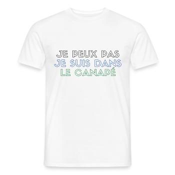Je peux pas Je suis dans Le canapé - T-shirt homme - blanc - Devant - AI Model Male 178 dark (178cm)