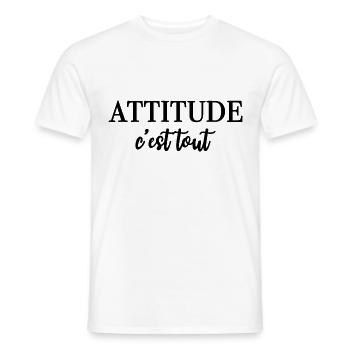ATTITUDE c'est tout - Männer T-Shirt - Weiß - Vorne - AI Model Male 178 dark (178cm)
