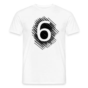 Number 6 Six - Men's T-Shirt - white - Front - AI Model Male 178 dark (178cm)