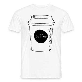 Coffee to Go - Männer T-Shirt - Weiß - Vorne - AI Model Male 178 dark (178cm)