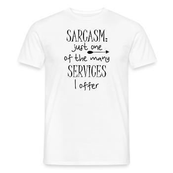 sarcasm Funny t-shirts - Men's T-Shirt - white - Front - AI Model Male 178 dark (178cm)