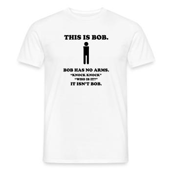 bob Funny t-shirts - Men's T-Shirt - white - Front - AI Model Male 178 dark (178cm)