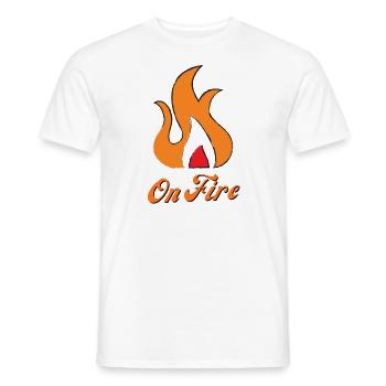 On Fire heat embers fire (gift for friend) - Men's T-Shirt - white - Front - AI Model Male 178 dark (178cm)