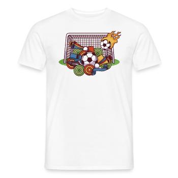 Fusball EM WM Tor Liga Party - Männer T-Shirt - Weiß - Vorne - AI Model Male 178 dark (178cm)
