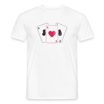 KARTENSPIEL MIT PIK AS HERZ AS VON KLEE - Männer T-Shirt - Weiß - Vorne - AI Model Male 178 dark (178cm)