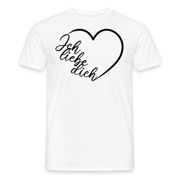 Ich liebe dich Kalligrafie Herz - Männer T-Shirt - Weiß - Vorne - AI Model Male 178 dark (178cm)