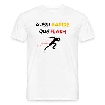 Aussi Rapide que Flash Barry Allen - T-shirt homme - blanc - Devant - AI Model Male 178 dark (178cm)