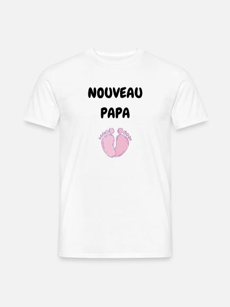 Nouveau Papa Naissance Bébé Futre Père Fille - T-shirt homme - blanc