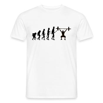 Bodybuilding Evolution - Männer T-Shirt - Weiß - Vorne - AI Model Male 178 dark (178cm)