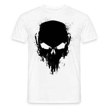 totenkopf schlicht - Männer T-Shirt - Weiß - Vorne - AI Model Male 178 dark (178cm)