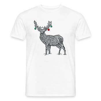 Holzschnitt Winter Waldtiere Weihnachten Weihnachten - Männer T-Shirt - Weiß - Vorne - AI Model Male 178 dark (178cm)