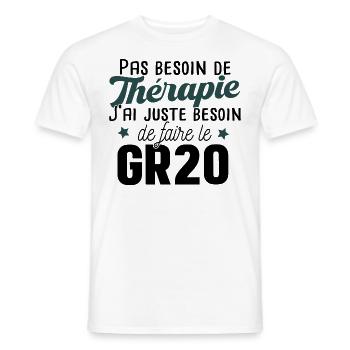 GR20 Corse Randonnée Sport Marathon Cadeau T-shirt - T-shirt homme - blanc - Devant - AI Model Male 178 dark (178cm)