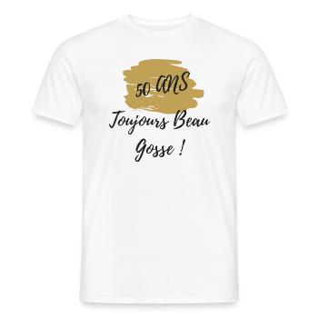 50 ans toujours beau gosse - T-shirt homme - blanc - Devant - AI Model Male 178 dark (178cm)