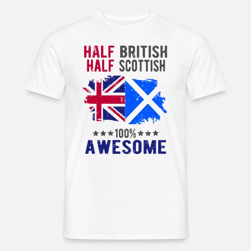 Half British Half Scotsman - Men's T-shirt - white