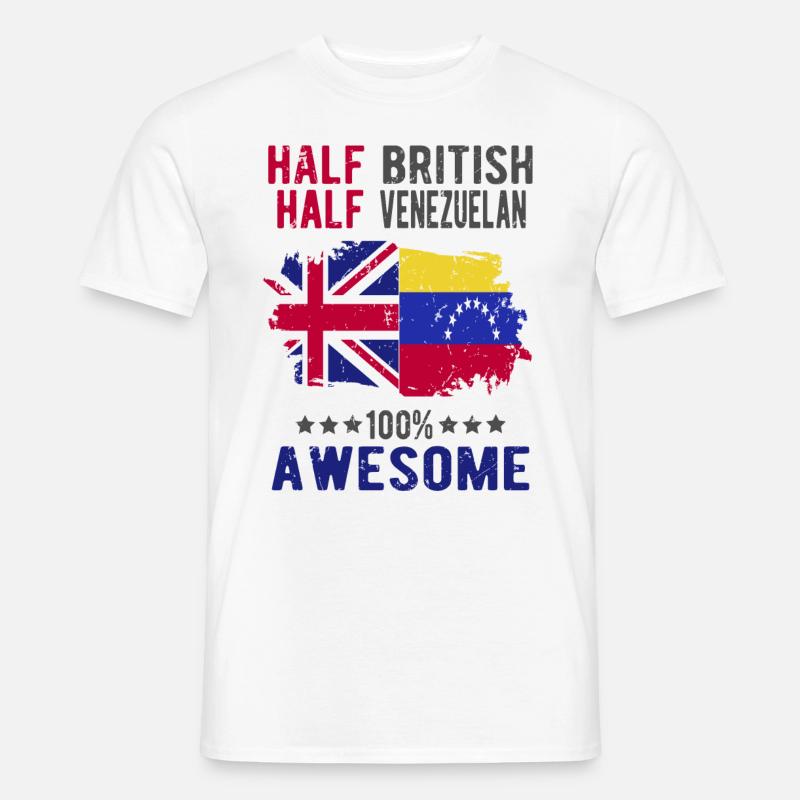 Halb Brite Halb Venezolaner - Männer T-Shirt - Weiß