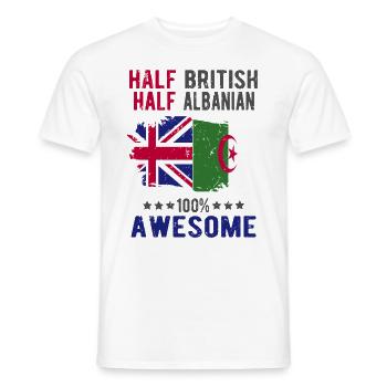 Half British Half Albanian - Men's T-Shirt - white - Front - AI Model Male 178 dark (178cm)