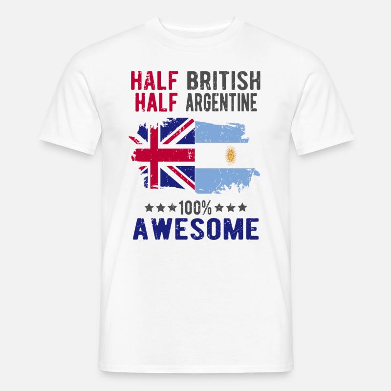 Halb Brite Halb Argentiner - Männer T-Shirt - Weiß