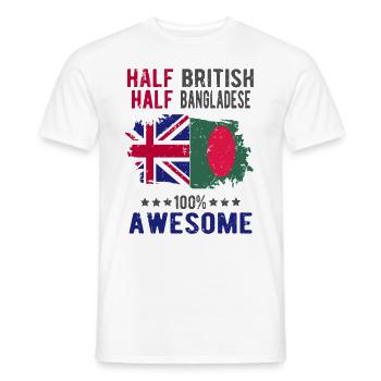 Moitié britannique moitié bangladais - T-shirt homme - blanc - Devant - AI Model Male 178 dark (178cm)