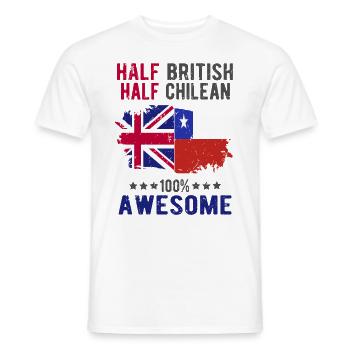 Half British Half Chilean - Men's T-Shirt - white - Front - AI Model Male 178 dark (178cm)