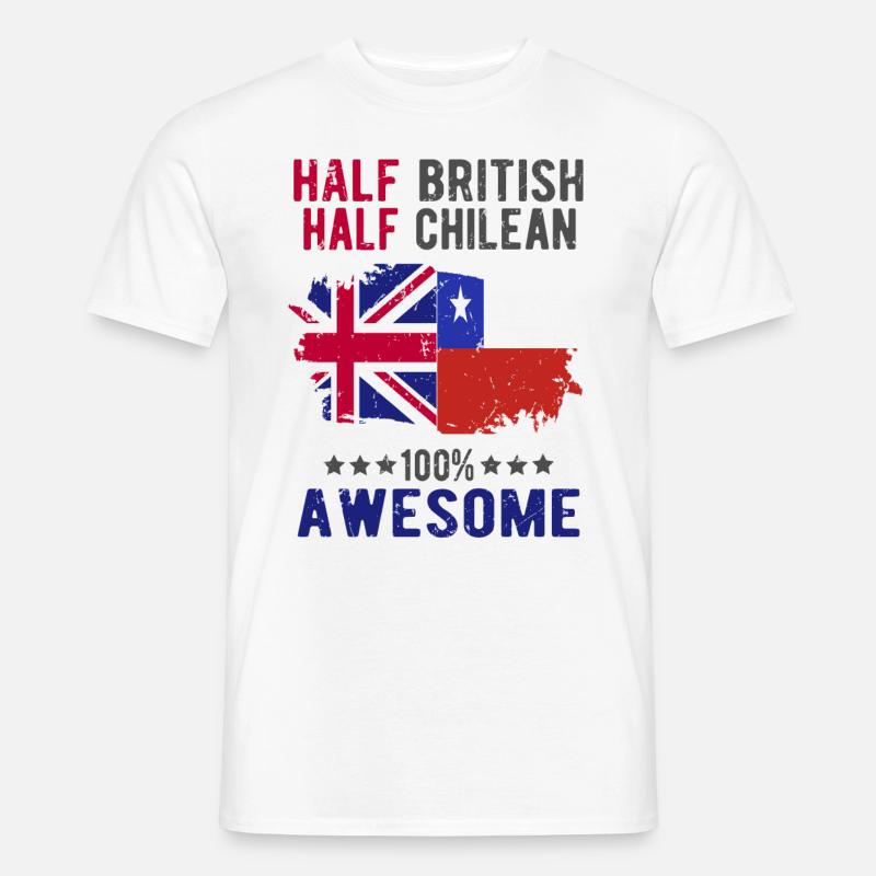 Halb Brite Halb Chilene - Männer T-Shirt - Weiß