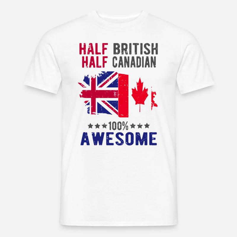 Halb Brite Halb Kanadier - Männer T-Shirt - Weiß