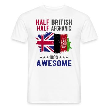 Moitié britannique moitié afghan - T-shirt homme - blanc - Devant - AI Model Male 178 dark (178cm)