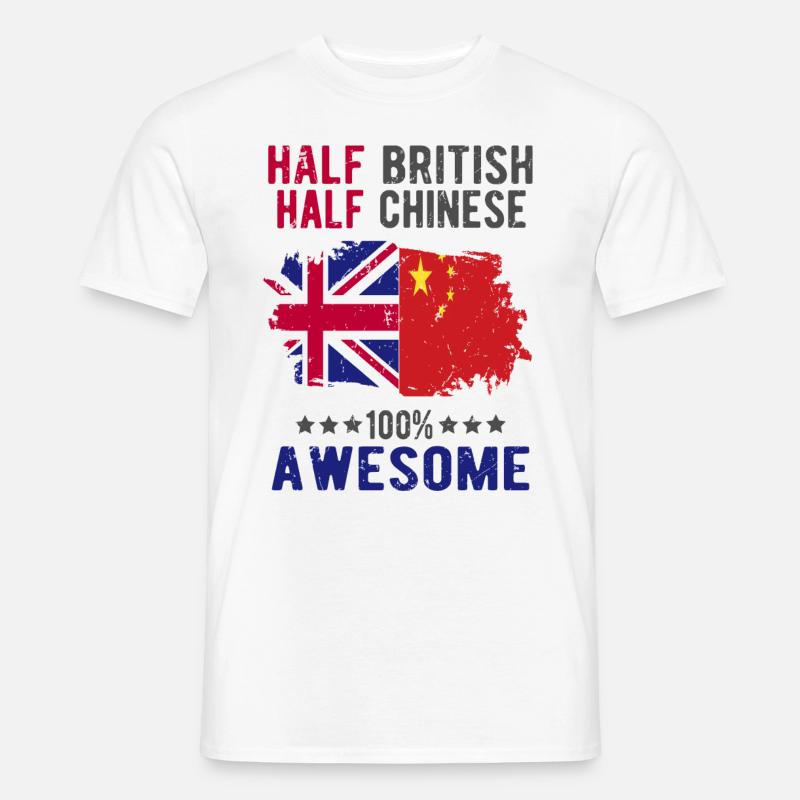 Halb Brite Halb Chinese - Männer T-Shirt - Weiß