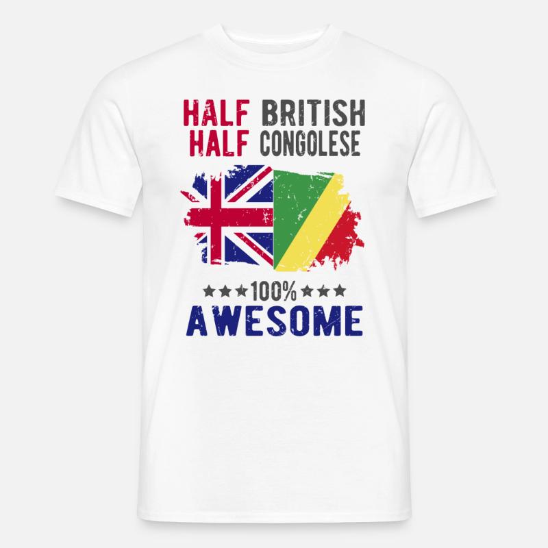 Half British Half Congolese - Men’s T-shirt - white