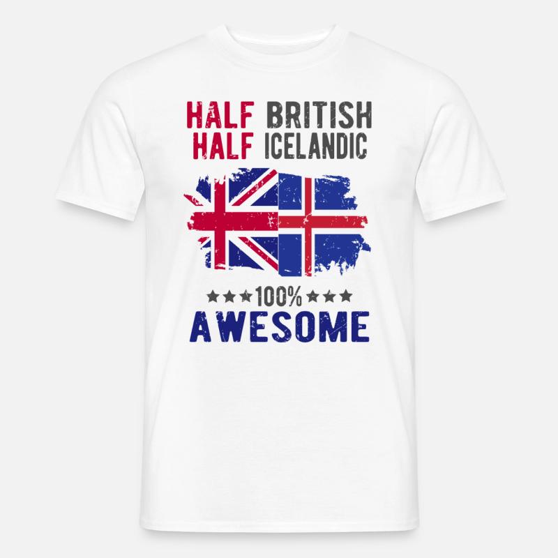 Half British Half Icelander - Men’s T-shirt - white
