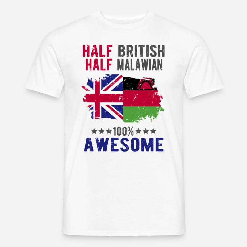 Halb Brite Halb Malawi - Männer T-Shirt - Weiß