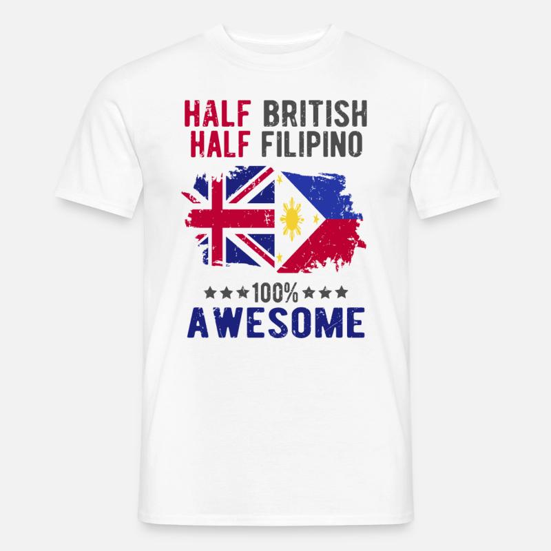 Halb Brite Halb Philippiner - Männer T-Shirt - Weiß