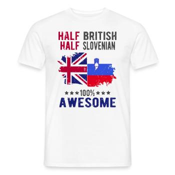 Half British Half Slovenian - Men's T-Shirt - white - Front - AI Model Male 178 dark (178cm)