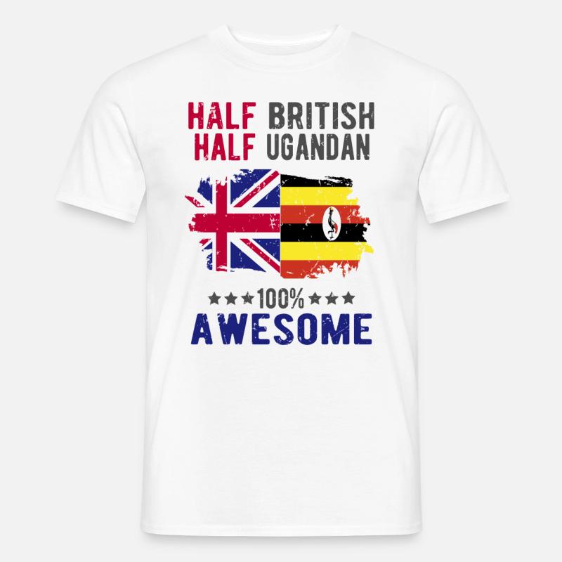 Halb Brite Halb Ugander - Männer T-Shirt - Weiß