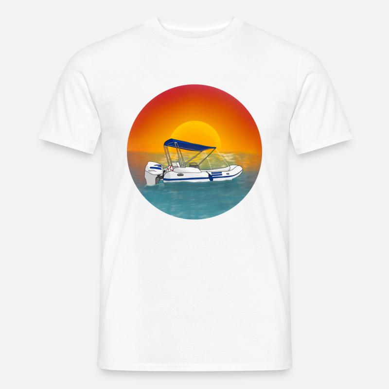 Schlauchboot Motorboot - Männer T-Shirt - Weiß