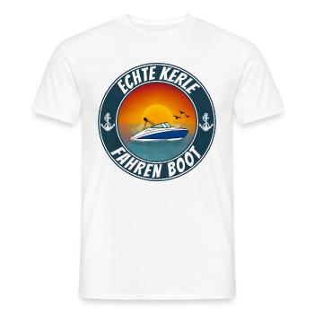 Echte Kerle Fahren Boot - Männer T-Shirt - Weiß - Vorne - AI Model Male 178 dark (178cm)