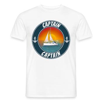 Captain Boat - Men's T-Shirt - white - Front - AI Model Male 178 dark (178cm)