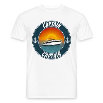 Captain Boat - Men's T-Shirt - white - Front - AI Model Male 178 dark (178cm)