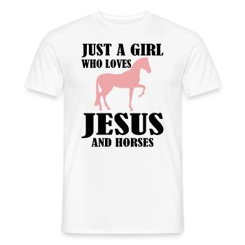 Just A Girl Who Loves Jesus And Horses Pferd - Männer T-Shirt - Weiß - Vorne - AI Model Male 178 dark (178cm)