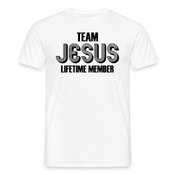 Team Jesus Lifetime Member Christian Jesus - Men's T-Shirt - white - Front - AI Model Male 178 dark (178cm)