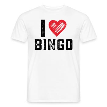 I Love Bingo Lustiges Bingo - Männer T-Shirt - Weiß - Vorne - AI Model Male 178 dark (178cm)