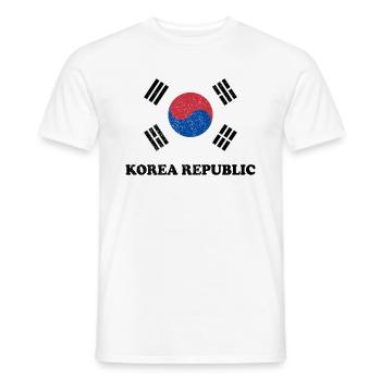 Korean Korean Republic Flag Pride Korean Flag - Men's T-Shirt - white - Front - AI Model Male 178 dark (178cm)