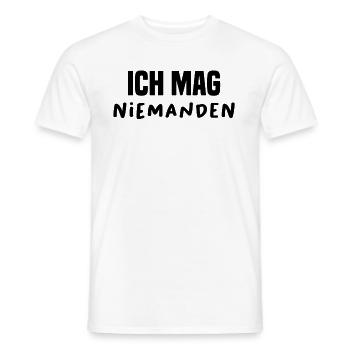 Ich mag niemanden Ich hasse Menschen Einzelgänger - Männer T-Shirt - Weiß - Vorne - AI Model Male 178 dark (178cm)