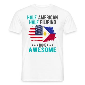 Half American Half Filipino - Men's T-Shirt - white - Front - AI Model Male 178 dark (178cm)