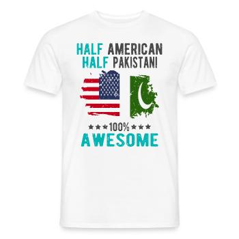 Half American Half Pakistani - Men's T-Shirt - white - Front - AI Model Male 178 dark (178cm)